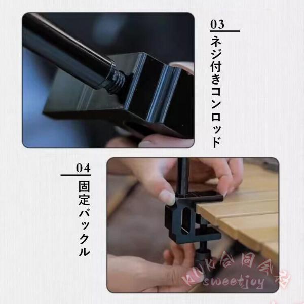 キッチンラックアウトドア高強度メタルブラックKNK多機能-収納ラックランタンスタンドハンギングラックキャンプ調理台風キッチン整理BBQ用品吊り下げ-省スペース_7