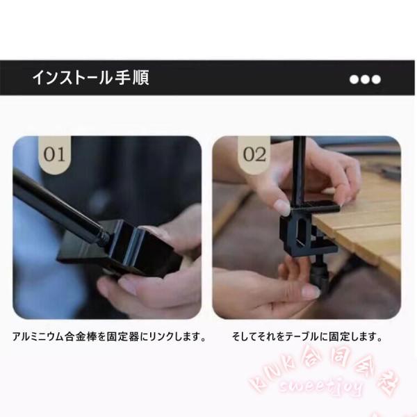 キッチンラックアウトドア高強度メタルブラックKNK多機能-収納ラックランタンスタンドハンギングラックキャンプ調理台風キッチン整理BBQ用品吊り下げ-省スペース_8