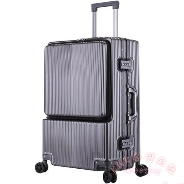 スーツケース 前開き フロントオープン 機内持込 KNK(株) フロントポケット TSAロック 静音 大容量 多収納ポケット 旅行 出張_1