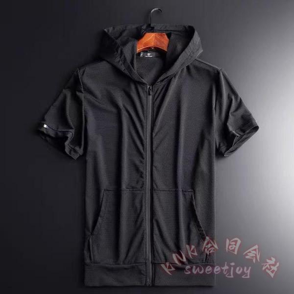 半袖パーカーメンズ 夏服薄手メッシュフード付き吸汗速乾軽いスポーツ海五分袖涼しいトップス大きいサイズシャツアウトドア KNK(株） 涼しく快適 夏人気パーカー