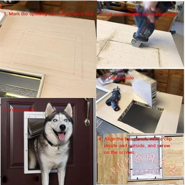 ペットドア 出入り2方向 取付簡単 マグネット KNK(株) ペットスクリーンドア 犬 猫 大型 中型 小型対応 自動リセット 便利な出入口_4