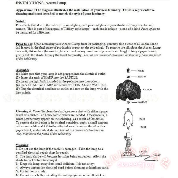 ステンドグラス 卓上ランプ 北欧 読書灯 花柄 綺麗な卓上照明 KNK(株） 豪華 レトロ ガラス工芸 アンティーク LED対応 書斎 寝室 雰囲気作り_7