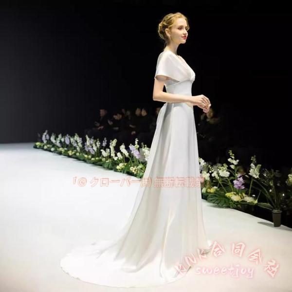 ウェディングドレス 白 二次会 花嫁 ギリシャ風 ワンピース KNK（株） ロングドレス 結婚式 Aライン 可愛い きれいめ おしゃれ ビーチフォト 前撮り 写真映え