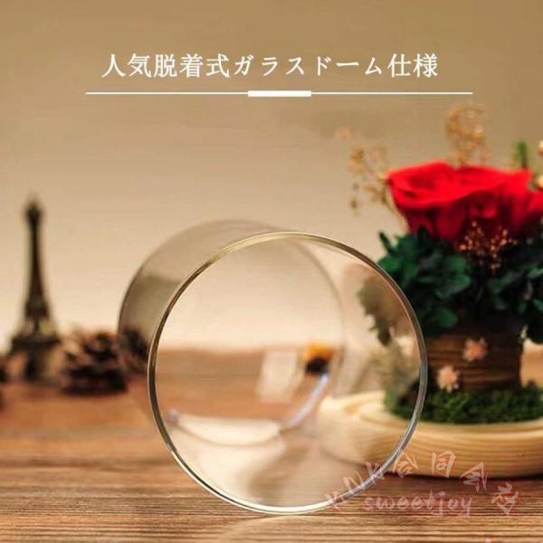 プリザーブドフラワー ギフト ガラスドーム LEDライト付 KNK(株) 枯れない花 ドライフラワー ギフトボックス 手提げ袋 メッセージカード付 ローズ プレゼント_3