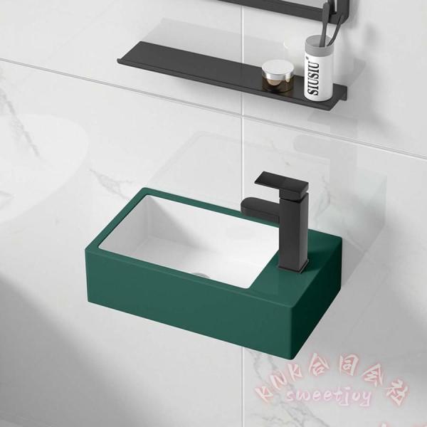 壁掛け手洗い器 排水セット付き ミニ洗面ボウル KNK(株） 陶器製 コンパクト おしゃれ 小型トイレ向け シンプル 洗面鉢 手洗いボウル 省スペース 取付簡単_6