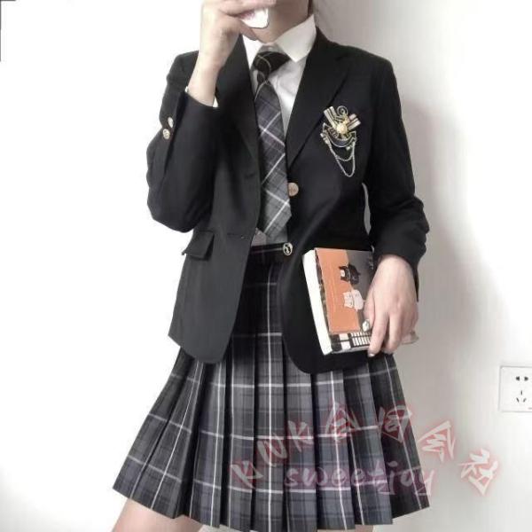 入学卒業式女子フォーマルスーツ5点セット卒服お受験JK制服チェックKNK(株）スカートブレザー発表会ジュニアキッズおしゃれアンサンブル
