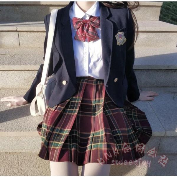 入学卒業式女子フォーマルスーツ5点セット卒服お受験JK制服チェックKNK(株）スカートブレザー発表会ジュニアキッズおしゃれアンサンブル