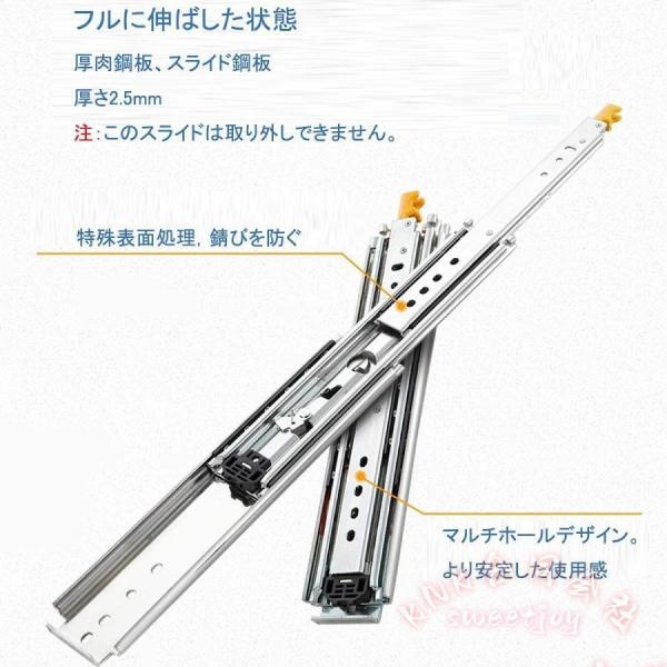引き出しスライドレール ロック付 重量用 300-1500mm KNK(株） 完全伸長 耐荷重220kg 左右1セット DIYパーツ 家具金具 工業用 取付簡単 頑丈_1