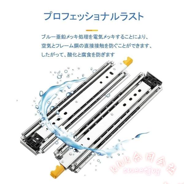 引き出しスライドレール ロック付 重量用 300-1500mm KNK(株） 完全伸長 耐荷重220kg 左右1セット DIYパーツ 家具金具 工業用 取付簡単 頑丈_4