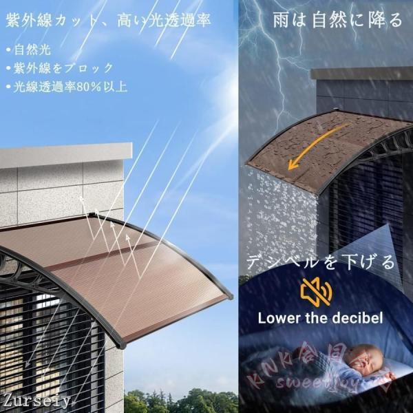 庇 後付け ひさし 雨よけ 屋根庇 ポリカーボネート KNK(株) 住宅庇 バルコニー オーニング 耐候性 日よけ 玄関 窓_2