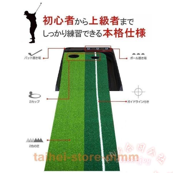 パター練習マット ゴルフ 30cm×2.5m 3ホール KNK(株) 室内スポーツ ゴルフ練習グッズ パターマット 屋外もOK 練習用具 父の日 プレゼントにも_3
