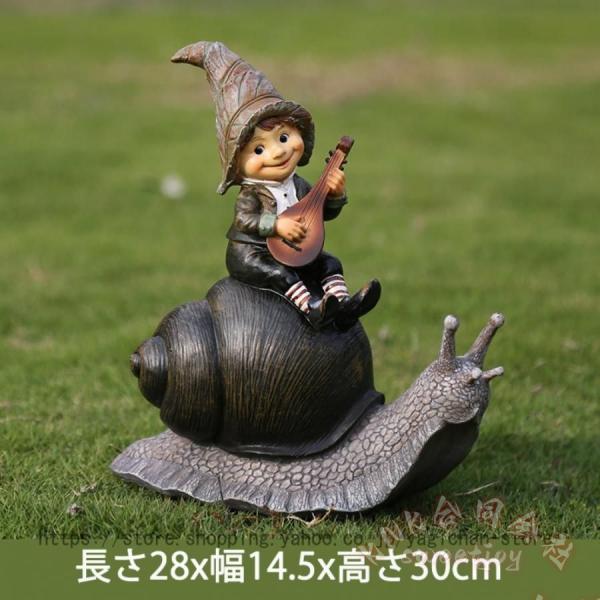 ポリレジン置物 女の子オブジェ かたつむり マスコット KNK(株） 北欧雑貨 かわいい 机の装飾 ガーデニング雑貨 リビング インテリア ギフト_4