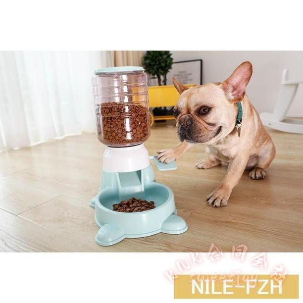 ペット用給餌器 1.8L 手動 レバー付き 犬用 猫用 KNK(株） フードディスペンサー 餌やり器 お留守番 えさ皿 ボトル式 ペット用食器 使いやすい_2