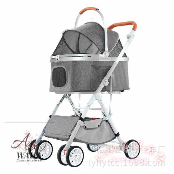 ペットカート 分離型 対面式 折りたたみ 小型犬 中型犬 多頭 猫 軽量 4輪 ストッパー付き KNK(株） 組立簡単 通院 旅行 介護 お出かけ_1