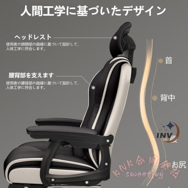 ゲーミングチェア オフィスチェア ホワイト 360°回転 昇降 リクライニング 肉厚座面 在宅ワーク KNK(株） 腰サポート 勉強 仕事 デスクチェア_1