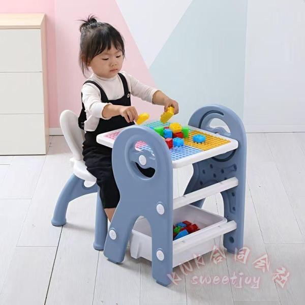 キッズテーブルセットお絵かきボード子供テーブル椅子ビルディングブロック積み木落書きKNK(株）知育玩具おうち遊びキッズデスク多機能子ども机ボードセット 7,246円