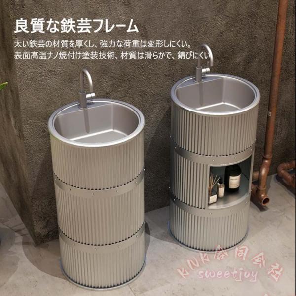 洗面台 インダストリアル 洗面化粧台 自立式 水栓付き KNK(株) 収納キャビネット 排水付き 全面収納 洗面台下収納 掃除簡単 ガーデンシンク 洗面所_8