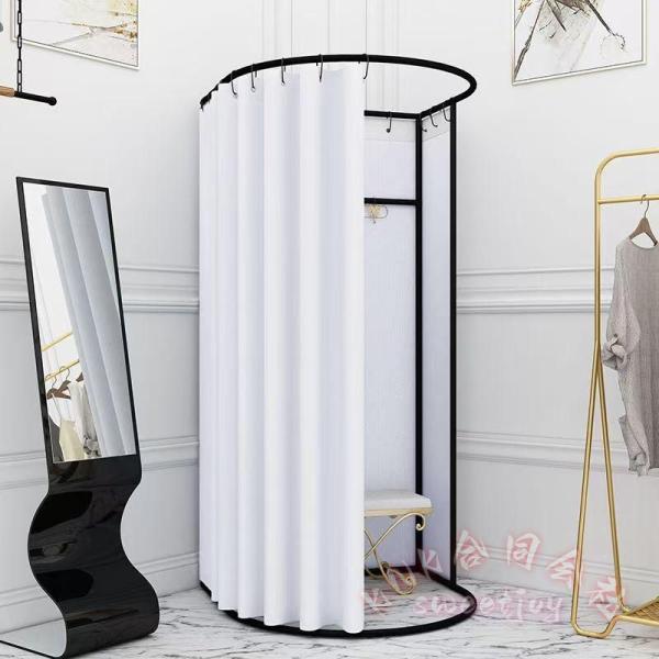 簡易更衣室 フィッティングルーム 95×100×200cm KNK(株） フランネル エレガントグレー 間仕切りカーテン 組立簡単 大容量 試着室 イベント 会場用