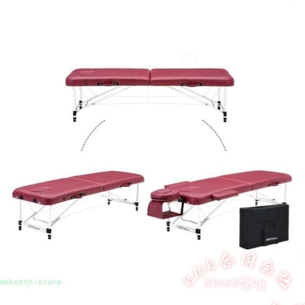 折りたたみマッサージベッド 軽量 アルミ有孔 185×70cm KNK(株) 高さ48-72cm調整 整体ベッド ポータブル 施術台 マッサージ台 持ち運び 収納_2