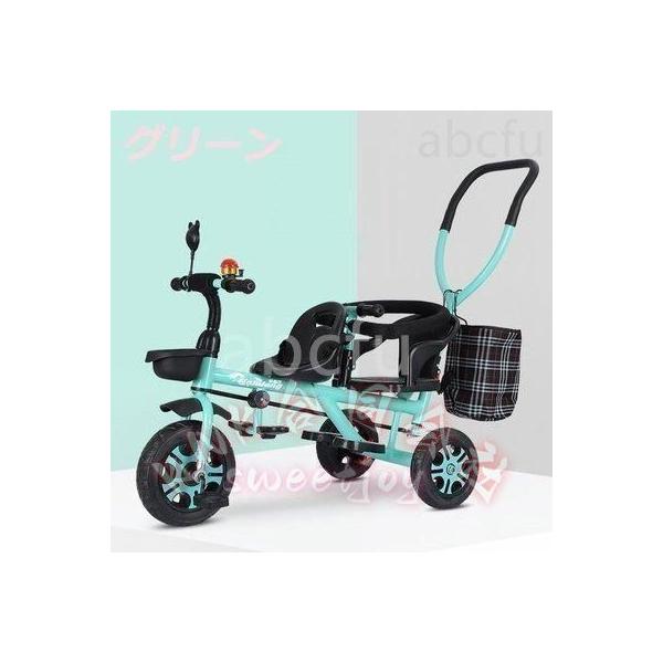 二人乗り三輪車ベビーカー 双子向けシートベルト付き KNK(株） 補助棒 