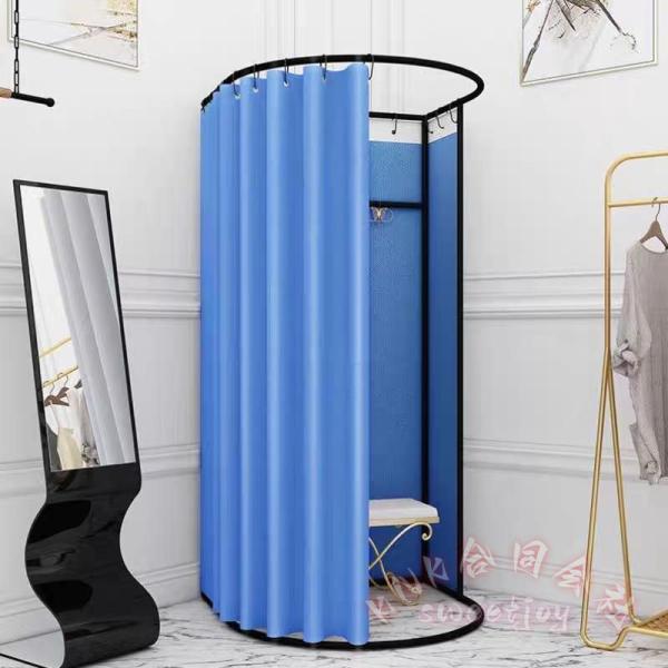 簡易更衣室 試着室 フィッティングルーム KNK(株) フランネル エレガントグレー 80×85×200cm コーナー間仕切り カーテン 組み立て簡単 イベント会場