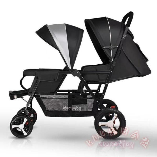 二人乗りベビーカー 縦型 双子用バギー コンパクト KNK(株） タイヤスリム 縦乗り 兄弟姉妹 お出かけ 散歩 便利 省スペース