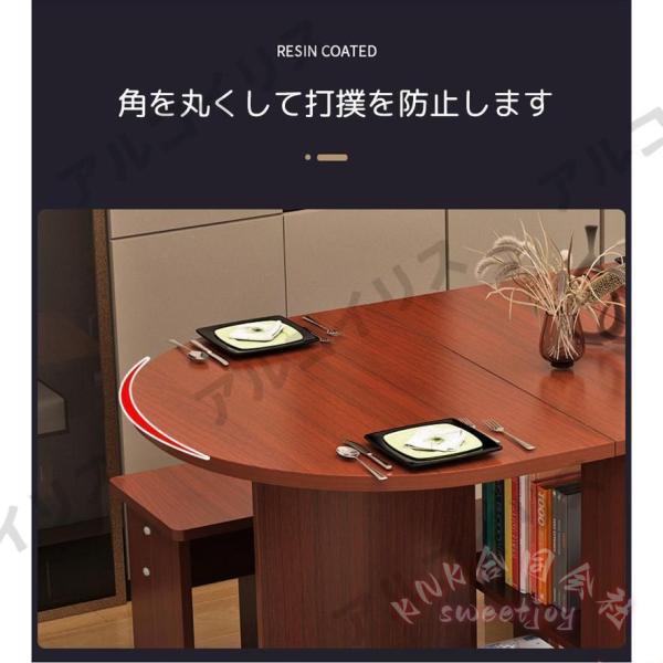 伸縮ダイニングテーブル 両バタフライ天板 折りたたみ食卓 KNK 椅子セット対応 商談テーブル 高級感 おしゃれ リビングテーブル 省スペース 収納便利 来客対応_2