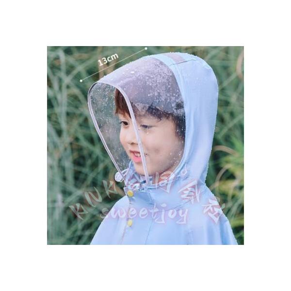 レインコート キッズ ランドセル対応 KNK(株) 反射マーク付き レインポンチョ ジュニア 子供雨具 雨合羽 梅雨 レインウェア 収納袋付き_5