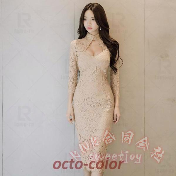 キャバドレス膝丈ワンピース韓国パーティーお呼ばれ七分袖きれいめ KNK(株） 安いおしゃれ結婚式二次会謝恩会可愛いフォーマルドレス_4