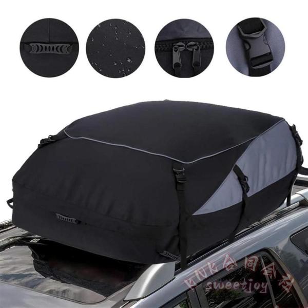 車用 ルーフトップカーゴバッグ 防水 KNK(株) 700D PVC 破れ防止 ジッパー付 ラック有無対応 SUV 荷物収納 旅行用品_2