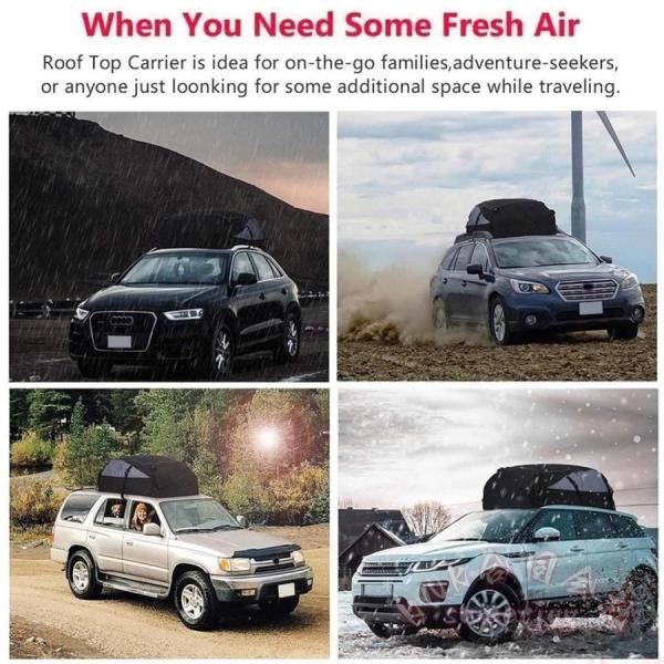 車用 ルーフトップカーゴバッグ 防水 KNK(株) 700D PVC 破れ防止 ジッパー付 ラック有無対応 SUV 荷物収納 旅行用品_4