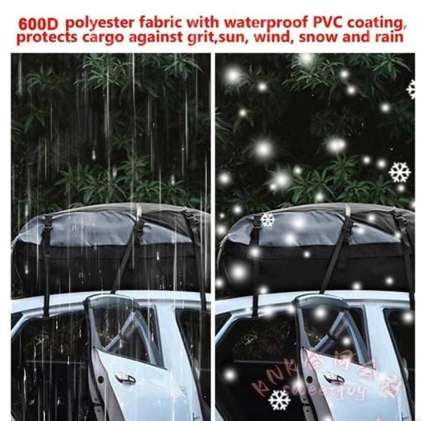 車用 ルーフトップカーゴバッグ 防水 KNK(株) 700D PVC 破れ防止 ジッパー付 ラック有無対応 SUV 荷物収納 旅行用品_7