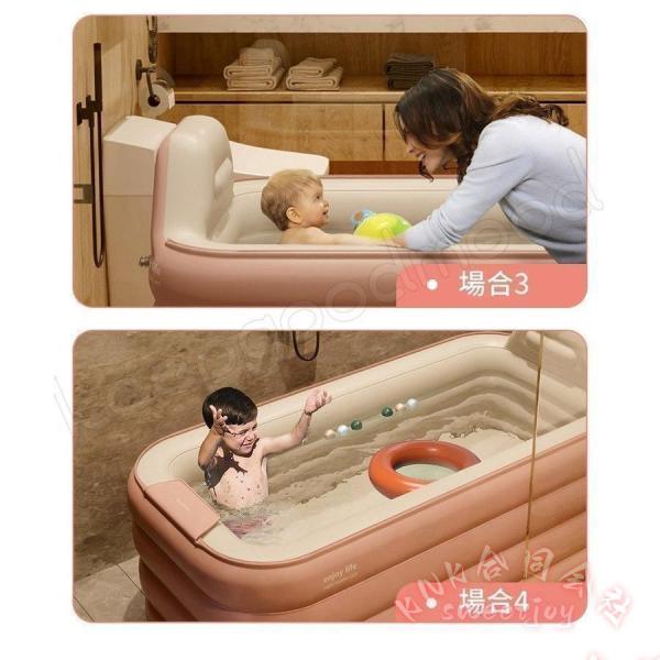 自動膨張 折り畳み浴槽 ビニールバスタブ KNK(株) 三重構造 フタ付き 収納簡単 大人 全身浴 簡易浴槽 バスバケツ 家庭用_5