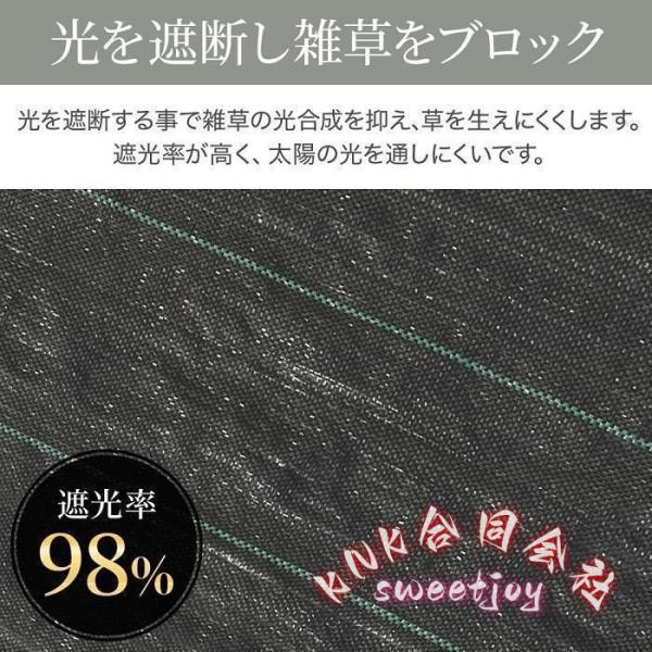 UV剤入り防草シート1m×100m黒高密度 KNK(株) 人工芝雑草砂利対応DIY雑草防止ロール強力除草シートガーデニング園芸_2