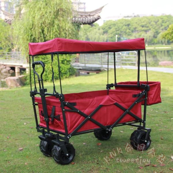 屋根付きキャリーワゴン １５０Ｌ大容量 KNK(株） 折りたたみ式 ガーデンカート ショッピングカート 耐荷重１００ｋｇ ＢＢＱ・キャンプ荷物運び 自立収納