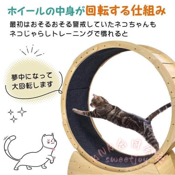 キャットホイール 猫用トレッドミル KNK(株） 回し車タイプ 安全ローラー 室内エクササイズ おもちゃ 運動不足対策 ルームランナー風 観覧車デザイン ペット用品_2