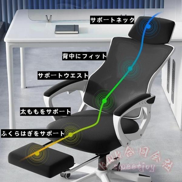 オフィスチェア デスクチェア 通気性 パソコンチェア 360度回転 人間