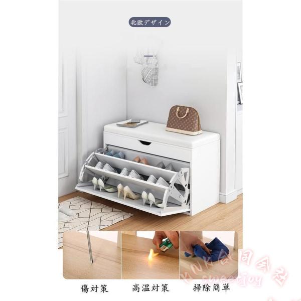 玄関ベンチ 収納 幅60cm 天然木製 KNK(株) 靴棚 靴入れ 玄関椅子 長椅子 シューズラック 省スペース 自宅 玄関収納_5