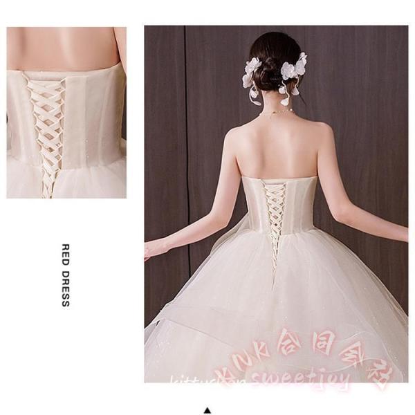 ウェディングドレス オフショルダー ビスチェ Aライン チュール KNK(株) 花嫁ドレス 結婚式 海外挙式 二次会 Vネック キレイめ ふんわり ロングドレス 撮影にも_8