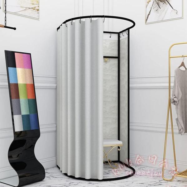 簡易更衣室 フィッティングルーム コーナー型 KNK(株) フランネル エレガントグレー 80×85×200cm 組立簡単 大容量 イベント会場に
