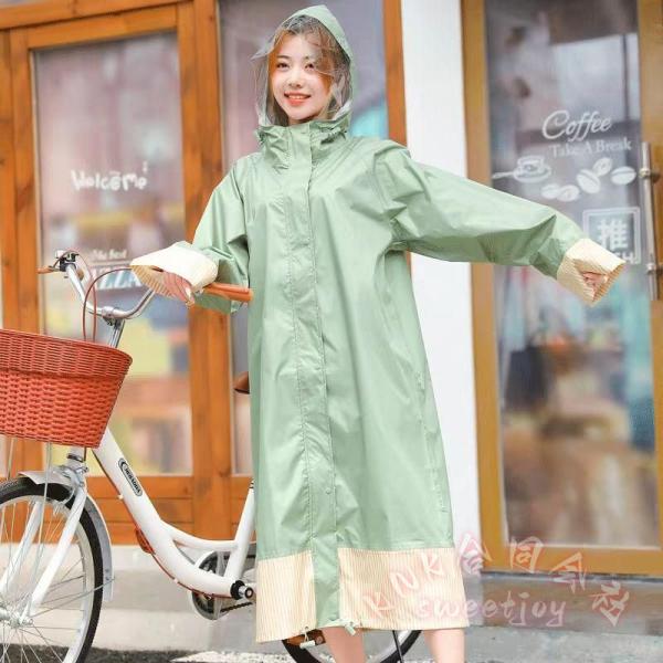 レディースレインコートロングポンチョ通勤通学自転車リュック対応防水カッパ雨具おしゃれKNK(株）リュックを背負ったまま快適に過ごせるロングレインウェア