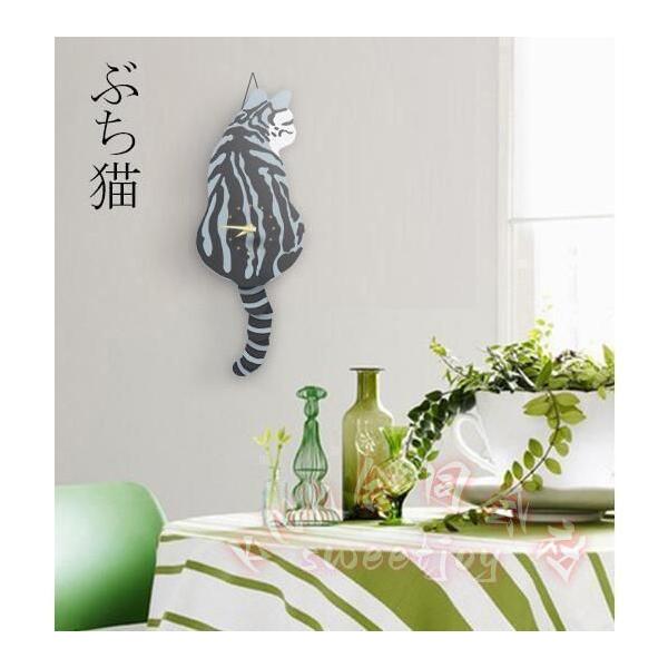 猫型 振り子時計 壁掛け時計 かわいい 北欧風 KNK(株） 非電波 静音 見やすい 引越し 新居 祝い プレゼント 部屋飾り インテリア_8