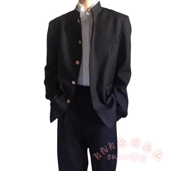 学ラン上下セット 黒 詰襟 学生服 上着+ズボン サイズ豊富 KNK(株） 卒業式 入学式 制服 フォーマル 通学用 きれいめ 丈夫素材 セット販売