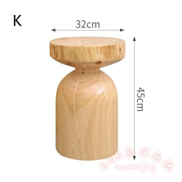 無垢材スツール 丸い低スツール 木製 KNK(株) リビング サイド 玄関 B＆B風 ワビ系デザイン 切り株風 おしゃれ インテリア 椅子 足置き ベッドサイドにも_12