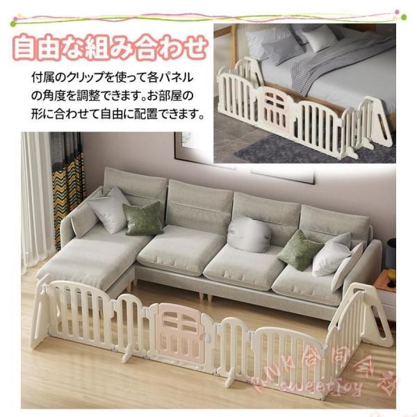 キッズパーテーション ベビーゲート テレビ周り360cm KNK(株） 置くだけ自立式 ドア付き ベビーサークル ワイドフェンス 簡単設置 安心ガード_9