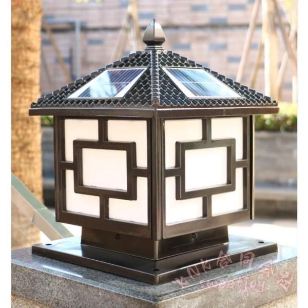 ソーラーライト LED門柱灯 ガーデンライト 屋外防雨 KNK(株） 自動点灯 玄関照明 庭園灯 スタンドライト 高さ33cm 送料無料 夜間防犯にも_2