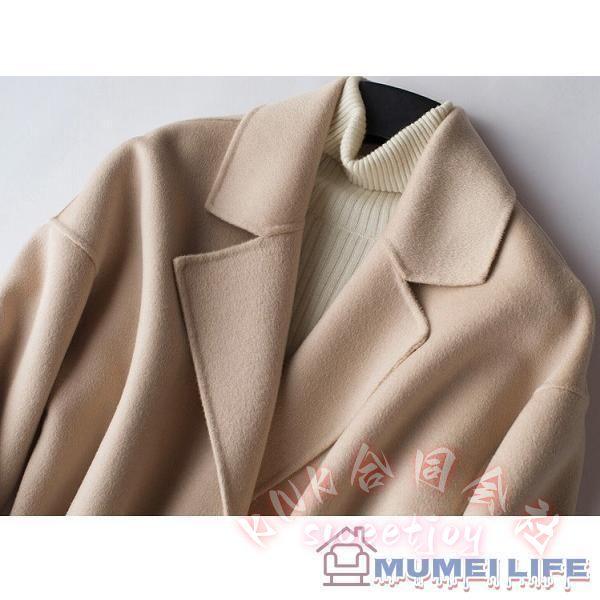 上品ロングコート ハーフコート ウール リバーコート KNK(株) ダブルフェイス 一枚仕立て ベージュ レッド S-XL 上品 大人 防寒_2