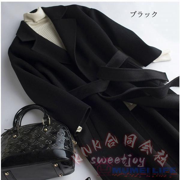 上品ロングコート ハーフコート ウール リバーコート KNK(株) ダブルフェイス 一枚仕立て ベージュ レッド S-XL 上品 大人 防寒_9