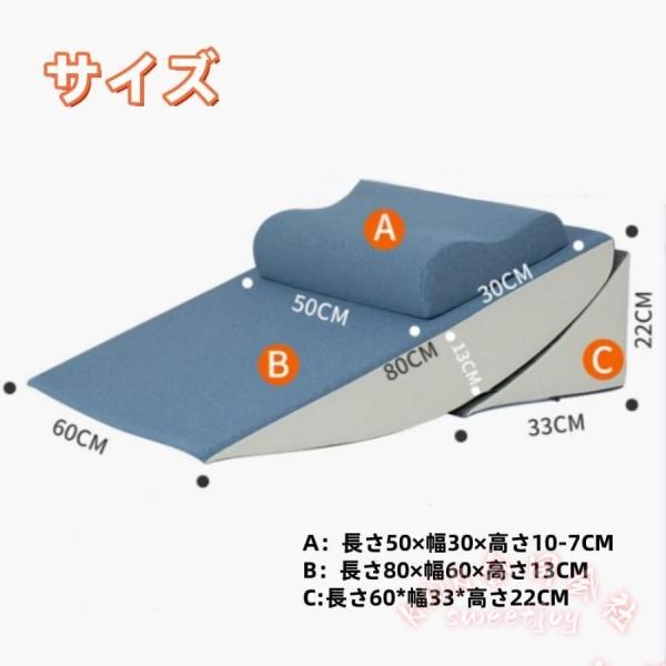 三角クッション 背もたれ 逆流性食道炎 枕 傾斜枕 KNK(株) 良性発作性頭位めまい 術後用 ウェッジ枕 背中クッション 介護用 腰枕 体位変換_4