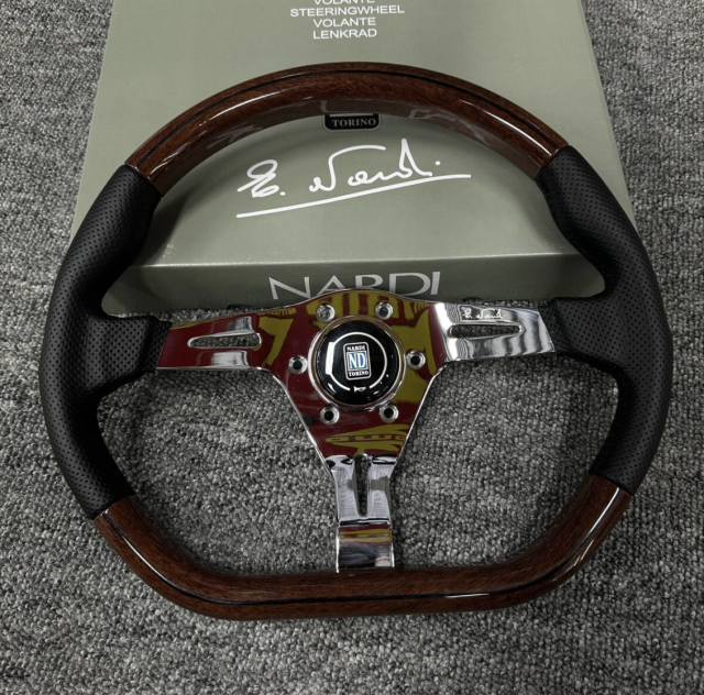 高品質 NARDI ナルディ ステアリング 14インチ 350mm 車ハンドル スポーツステアリング ウッド調 本体のみ BLACK